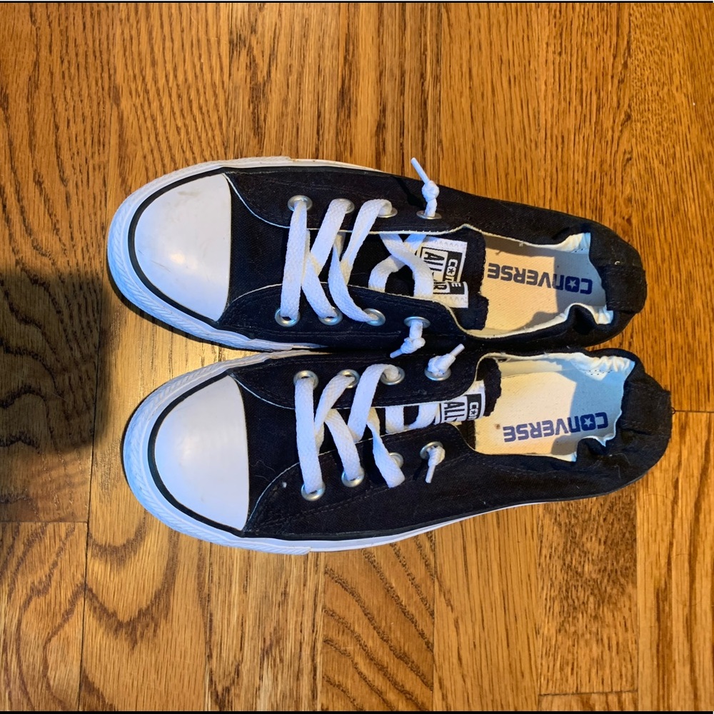 Black converse slip ons